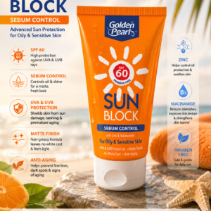 golden pearl sun block spf 60 – sebum control sunscreen for oily & sensitive skin