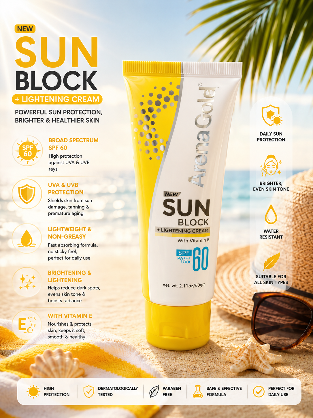 avengold sun block spf 60 + lightening cream with vitamin e avengold sun block spf 60 + lightening cream with vitamin e