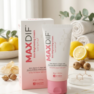 maxdif skin brightening cream with vitamin c, kojic acid & niacinamide – 40g