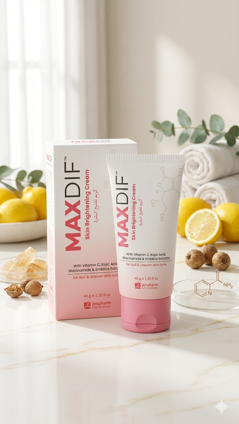 maxdif skin brightening cream with vitamin c, kojic acid & niacinamide – 40g maxdif skin brightening cream with vitamin c, kojic acid & niacinamide – 40g