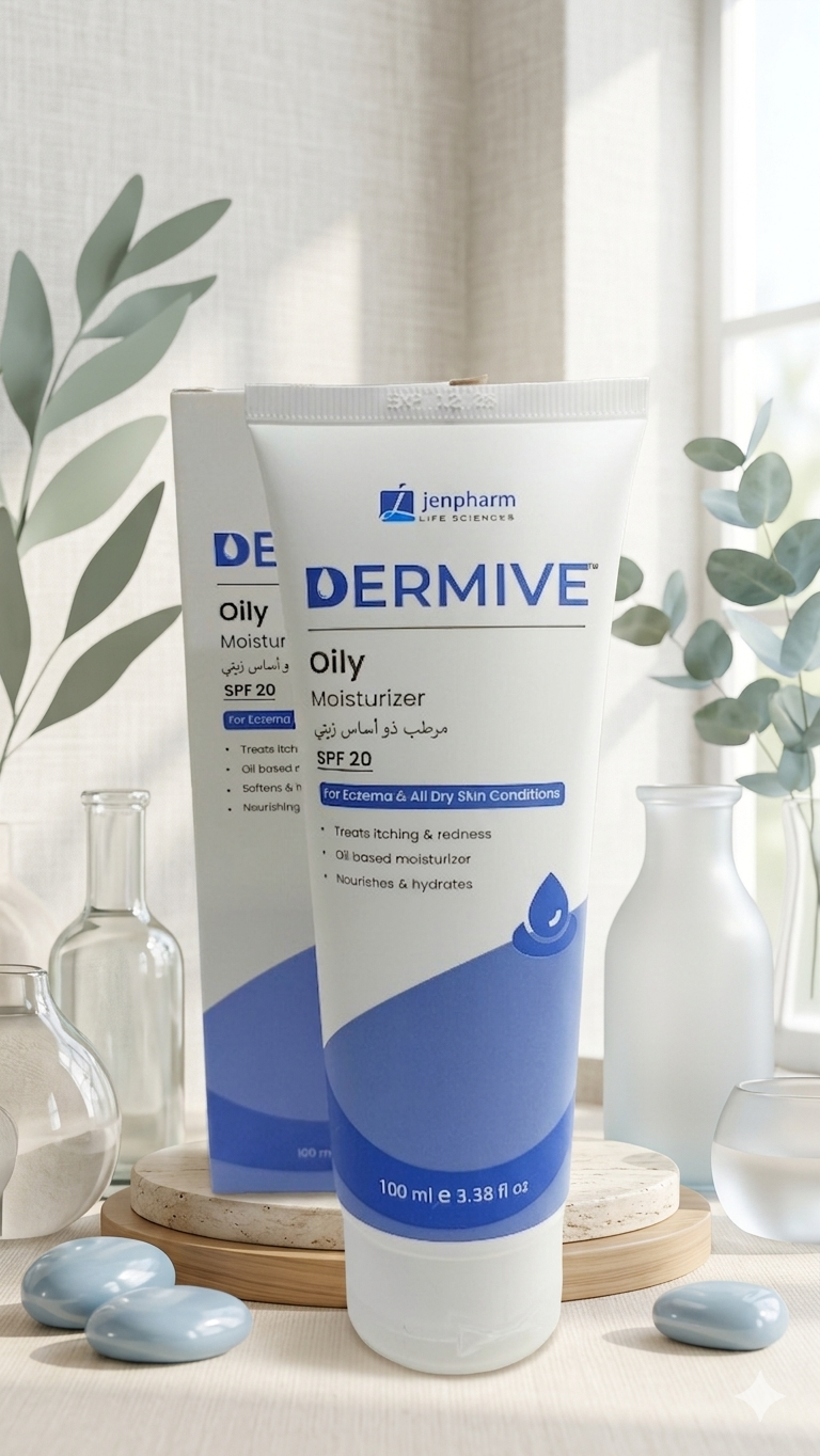 dermive oily moisturizer spf 20 – hydrating & soothing care for dry and sensitive skin | 100ml dermive oily moisturizer spf 20 – hydrating & soothing care for dry and sensitive skin | 100ml