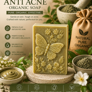 french clay anti acne organic soap pure. organic. effective.